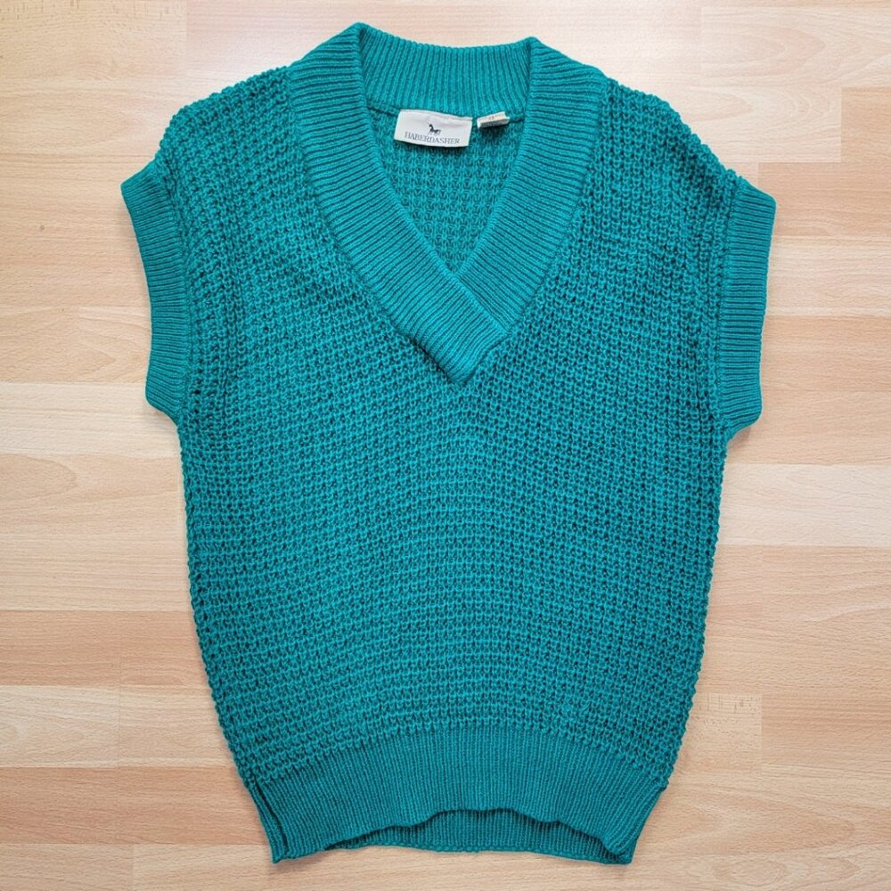Haberdasher Teal Sweater Vest | Size: Medium